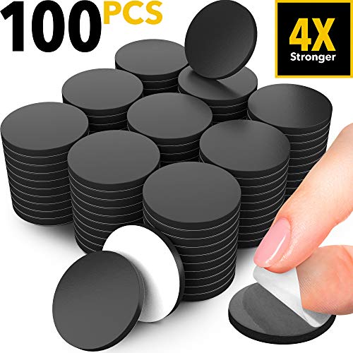 Product Cover Adhesive Magnets for Crafts - 100 PCs Flexible Round Magnets with Adhesive Backing - Small Sticky Magnets - Magnetic Dots with Adhesive Back are Alternative to Magnetic Tape, Stickers and Strip