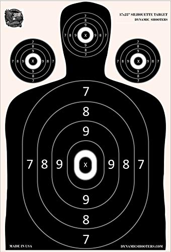Product Cover Dynamic Shooters - 50-Sheet 17X25-inch Made in USA Paper Silhouette Range Shooting Targets - Firearm, Rifle, Gun, Pistol, BB Guns, Airsoft, Pellet Gun, Air Rifle