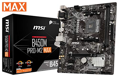 Product Cover MSI ProSeries AMD Ryzen 1st and 2ND Gen AM4 M.2 USB 3 DDR4 D-Sub DVI HDMI Micro-ATX Motherboard (B450M PRO-M2 Max)
