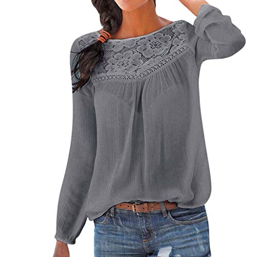 Product Cover YANG-YI Lace Patchwork Crop Tops Women Casual Autumn Sweatshirts Loose Blouses