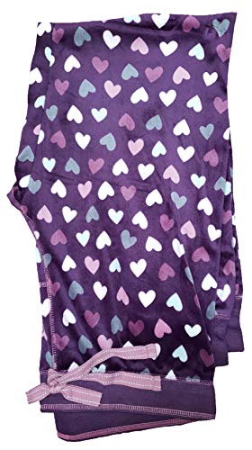 Product Cover Secret Treasures Hearts Purple Pearl Fleece Jogger Lounge Sleep Pants
