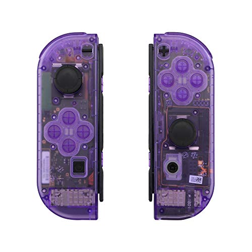 Product Cover eXtremeRate Clear Atomic Purple Joycon Handheld Controller Housing with Full Set Buttons, DIY Replacement Shell Case for Nintendo Switch Joy-Con - Console Shell NOT Included