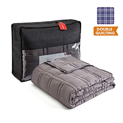 Product Cover ACOMOPACK Weighted Blanket 20 lbs 60''x 80'' inch for Queen Size Bed Weighted Blanket Adult Men Women with Glass Bead Weight Fillers Double-line Square Quilting 7 Layers