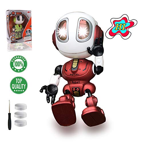 Product Cover TTOUADY Robot Toys for Kids, Talking Robots Educational Toy for 3 4 5 6+ Year Old Boys Girls, LED Eyes, Interactive Voice and Touch Sensitive Flexible Robots Gift (Red)