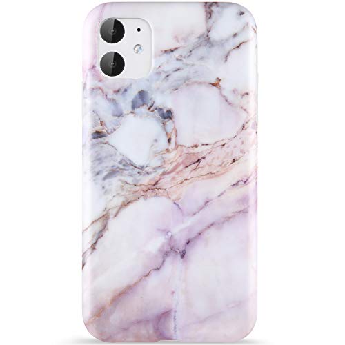 Product Cover ZADORN iPhone 11 Case for Girls Women Cute Pink Purple Marble Design,Slip Resistant Clear Bumper Soft Silicone TPU Thin Cover Slim Fit Protective Phone Case for iPhone 11 6.1 inch 2019