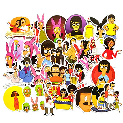 Product Cover Bob's Burgers Sticker Clear Stickers No-Duplicate Waterproof Vinyl Stickers for Skateboard Luggage Helmet Guitar (Bob's Burgers)