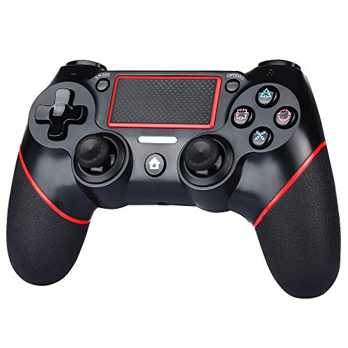 Product Cover PS4 Controller Wireless Bluetooth Game Controller Dualshock Gamepad for Playstation 4 Touch Panel Gamepad with Dual Vibration, Instant Sharing of joysticks (Red)