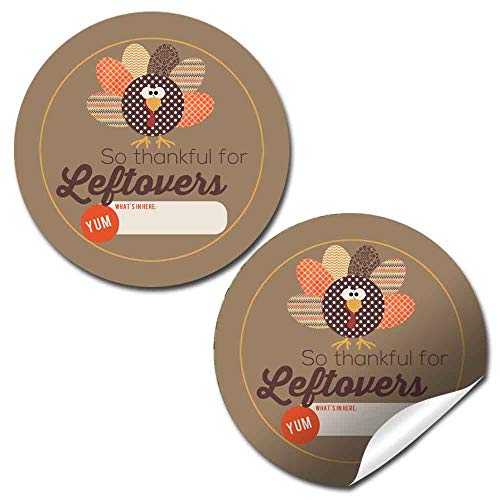 Product Cover Thankful For Leftovers Thanksgiving Leftover Container Sticker Labels, 40 2