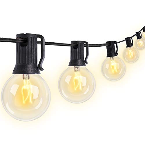 Product Cover haelpu 50ft G40 Globe String Lights, 50 Clear Waterproof IPX5 Bulbs(5 Spare), UL Listed Vintage Indoor/Outdoor String Lights for Porch Patio Backyard Deck Garden Wedding Parties