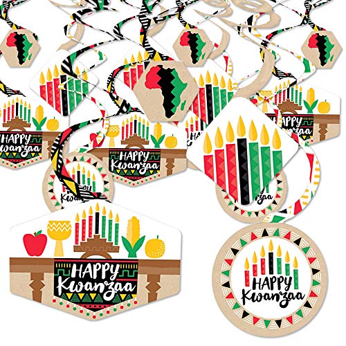 Product Cover Big Dot of Happiness Happy Kwanzaa - African Heritage Holiday Party Hanging Decor - Party Decoration Swirls - Set of 40