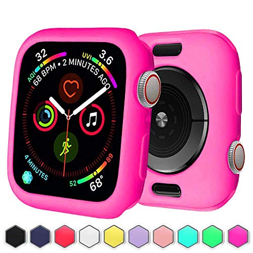 Product Cover BOTOMALL for IWatch Case 38mm 42mm 40mm 44mm Premium Soft Flexible TPU Thin Lightweight Protective Bumper Cover Protector for Smartwatch Series 5 4 Series 3 2(Barbie Pink,40MM Series 4/5)
