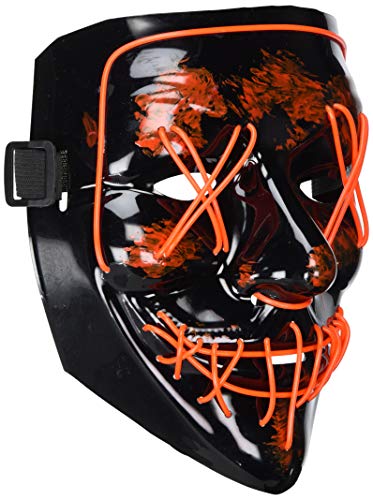 Product Cover LED Costume Mask,Halloween Scary Mask LED Light Up Purge Mask for Festival Cosplay
