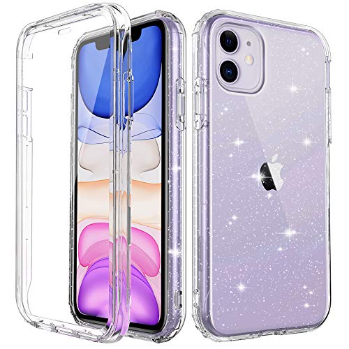 Product Cover Cubevit iPhone 11 Shockproof Glitter Case with Built-in Screen Protector, Slim Fit Anti-Drop Anti-Scratch Full-Body Protective Phone Case, [Lifetime Bumper Case Cover 2019 (6.1