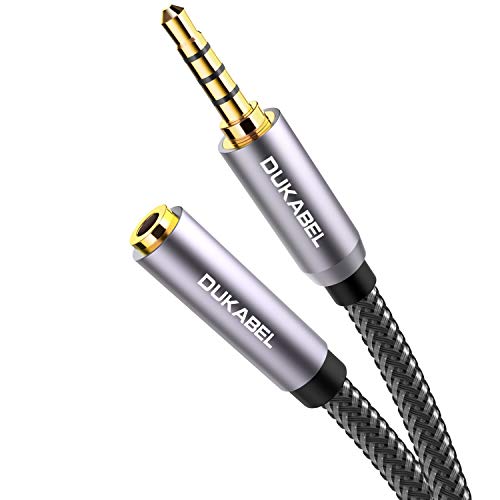 Product Cover DuKabel Top Series Long 3.5mm Extension (26 Feet / 8 Meters) TRRS 4-Pole Headphone Cable Male to Female 3.5mm Audio Cable Crystal-Nylon Braided/ 24K Gold Plated/ 99.99% 4N OFC Conductor