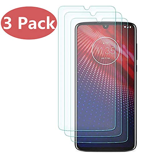 Product Cover [3 Pack] Screen Protector Compatible Moto Z4 2019,9H Hardness Ultra Clear Bubble Free Case Friendly Tempered Glass Screen Protector Compatible Motorola Z4