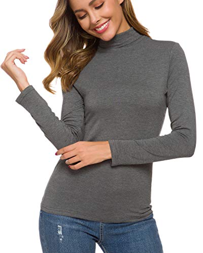 Product Cover Popzone Womens Long Sleeve Slim Basic Turtleneck Tops