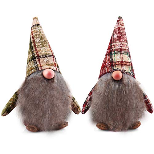 Product Cover Micbox Gnome Doll Gifts, 2 Pack Christmas Swedish Tomte, Handmade Gnome Plush as Table Ornament, Christmas, Thanksgiving, Other Holiday Decorations, Gifts, for Home Decor （Grey）