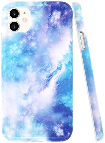 Product Cover A-Focus Case for iPhone 11 Case, Marble Smooth IMD Design Series Flexible Slim TPU Cover Case for iPhone 11 2019 Release 6.1 inch Glossy Galaxy Blue