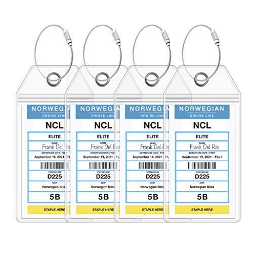 Product Cover NCL Luggage Tag Holders by Cruise On - Fits All Norwegian Cruise Line Ships & Tags for Cruises in 2020 & 2021