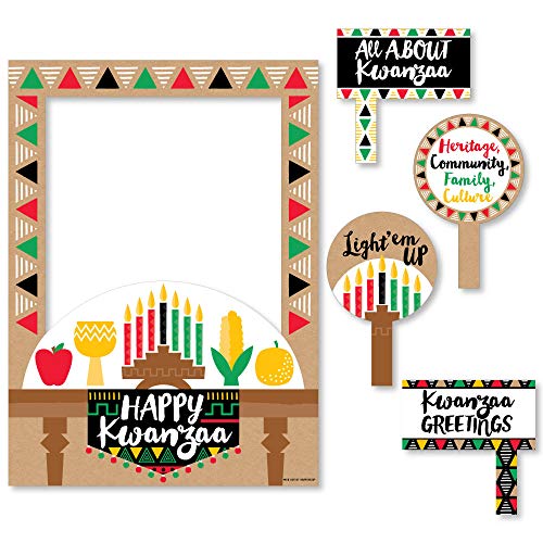 Product Cover Big Dot of Happiness Happy Kwanzaa - African Heritage Holiday Party Selfie Photo Booth Picture Frame and Props - Printed on Sturdy Material