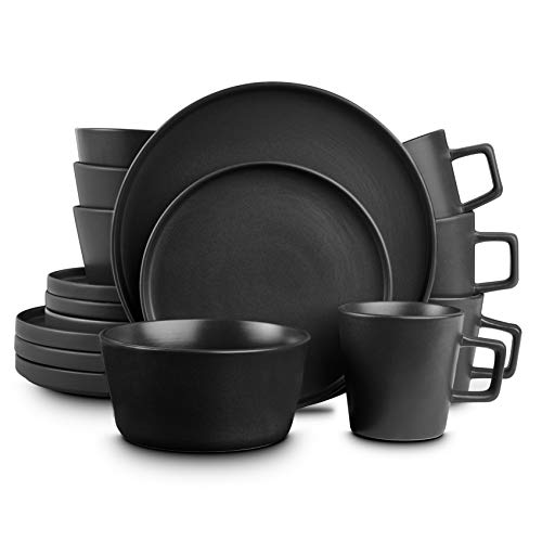 Product Cover Stone Lain Coupe Dinnerware Set, Service For 4, Matte Black