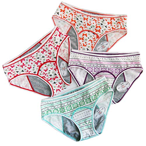 Product Cover 4 Pack Cotton Teen Girls Period Panties Leak Proof Menstral Underwear Women Heavy Flow Briefs