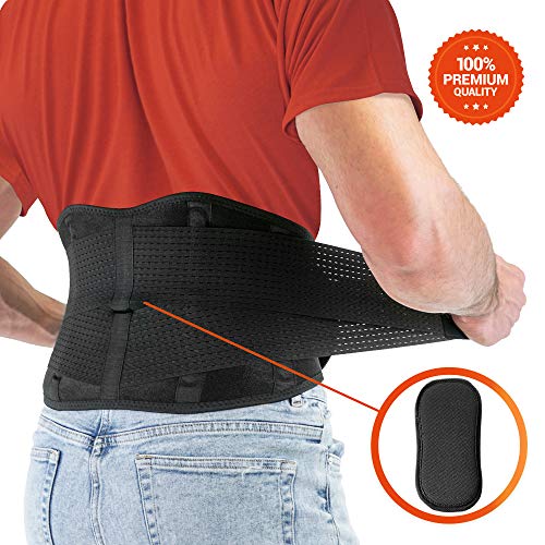 Product Cover FITGAME Back Brace - Lower Back Support Belt for Pain Relief | Sciatica, Herniated Disc and Scoliosis for Men and Women - Adjustable Straps and Removable Lumbar Pad (Large)