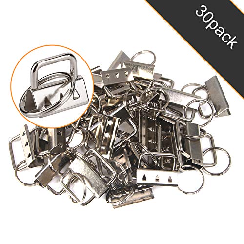 Product Cover 30Pcs Key Fob Hardware Keychain Wristlet with Split Ring, 1.25 Inch