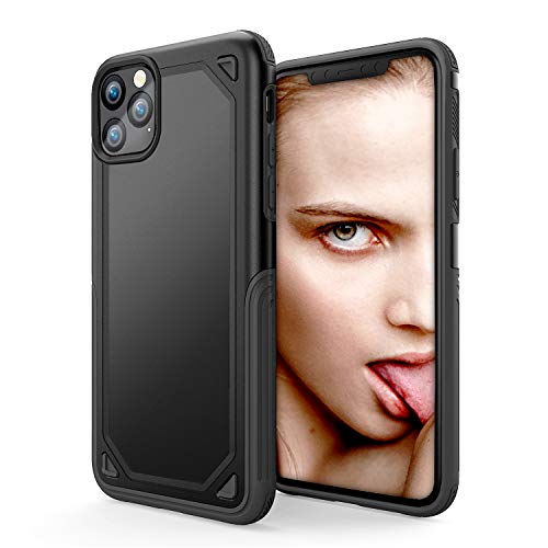Product Cover Fengrenji Case for iPhone 11, Double Bumper, 4-Corner Protection for Shock Absorption, Drop-Proof and Wireless Charging for iPhone 11 (6.1 inch) Black