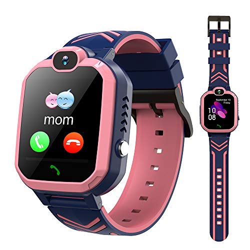Product Cover LTAIN Kids Smart Watch Waterproof Phone Smartwatch for Children Anti-Lost GPS Tracker Phone Watch with 1.44 inch Touch Screen SOS Canera Timer Game Birthday Gift for Boys and Girls (Baby Pink)