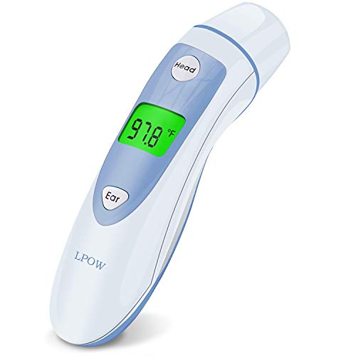 Product Cover Baby Thermometer, Digital Medical Forehead and Ear Thermometer for Fever, LPOW Instant Accurate Reading Infant Infrared Temporal Thermometer for Toddlers, Kids and Adults