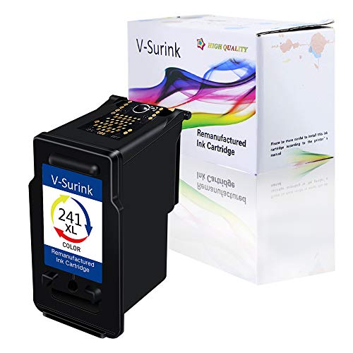 Product Cover V-Surink Remanufactured Ink Cartridge Replacement for Canon PG240XL CL241XL Compatible with Canon PIXMA MG3620 MG3520 MG3220 MG2220 MG2120 MX532 MX472 MX432 MX452 MX522 TS5120 MX392 (1 Color)