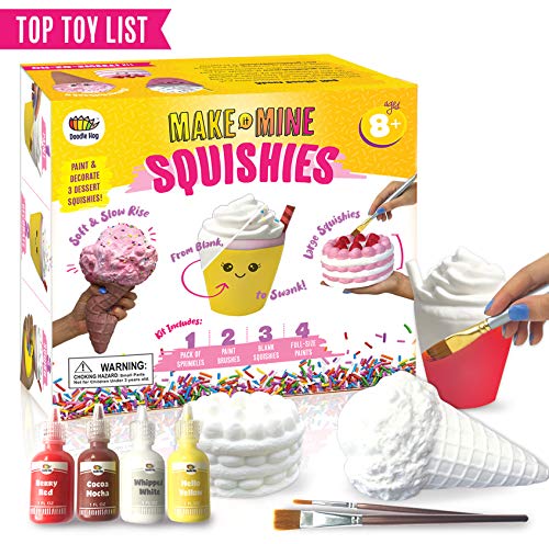 Product Cover Arts and Crafts for Girls. DIY Dessert Paint Your Own Squishies Kit! Gifts for Craft Lovers ages 4 6 7 8 9 10 Top Christmas 2019 Toys. Box Includes Large Slow Rise Squishies, and Fabric Paint Colors
