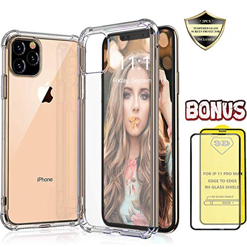 Product Cover S|C | iPhone 11 Pro MAX Clear CASE | Bonus Screen Protector | HD Clear | Ultra Thin | Slim Fit | Soft TPU Protective Case | Shock-Absorption | Anti-Scratch Case for iPhone 11 Pro Max Cases 6.5 inch