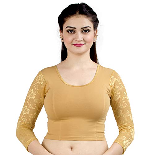 Product Cover Chandrakala Women's Stretchable Readymade Indian Ethnic Saree Blouse Crop Top Choli (B101)
