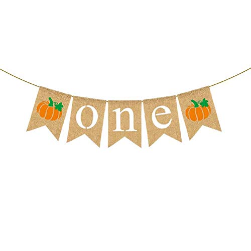 Product Cover Fall Themed Pumpkin One Banner Boy Girl 1st Birthday Party Highchair Garland Decoration