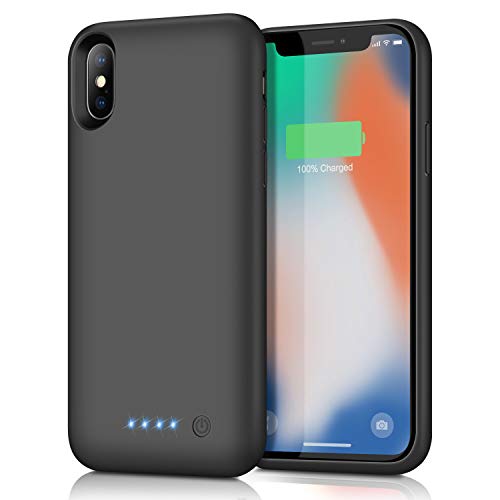 Product Cover Feob Battery Case for iPhone XS/X/10, Rechargeable 6500mAh Portable Charging Case Extended Battery Pack Cover Power Bank Charger Case for iPhone Xs/X[5.8 inch]-Black