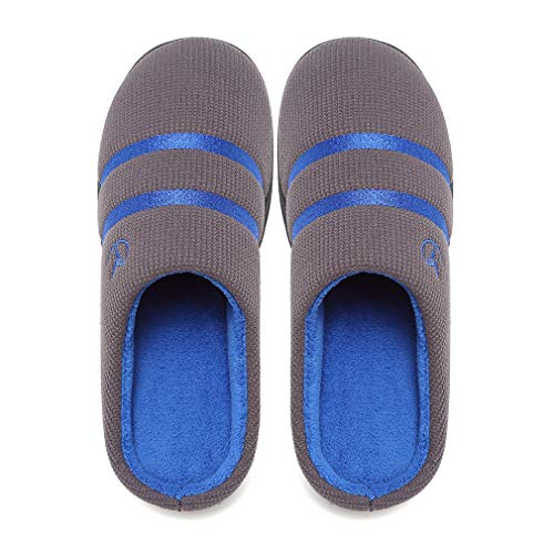 Product Cover Coolloog Men's Breathable Memory Foam Slippers with Cozy Plush Non Slip Rubber Sole House Slippers Clogs Winter Warm Knitted Cotton Shoes