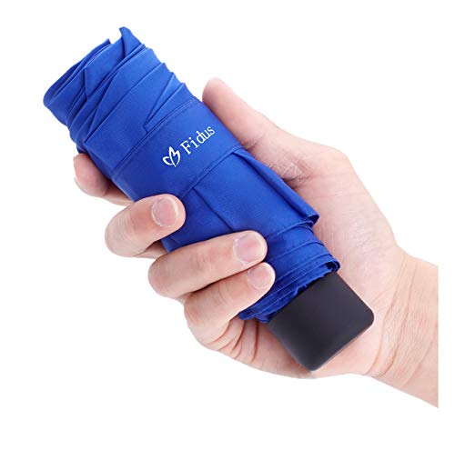 Product Cover Fidus Mini Compact Sun&Rain Travel Umbrella - Lightweight Portable Umbrella with 95% UV Protection-DarkBlue-55