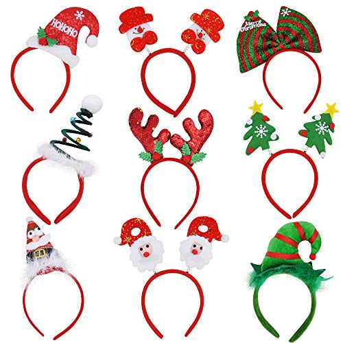 Product Cover JOYIN Pack of 9 Christmas Headbands with Assorted Design for Christmas Party Supplies and Party Favors (One Size Fits All)