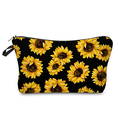Product Cover Cosmetic Bag MRSP Makeup bags for women,Small makeup pouch Travel bags for toiletries waterproof sunflower (51728)