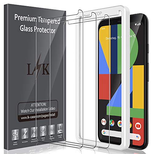 Product Cover LK [3 Pack] Screen Protector for Google Pixel 4 XL Tempered Glass (Easy Frame Installation) 9H Hardness, Anti-Scratch, Case Friendly