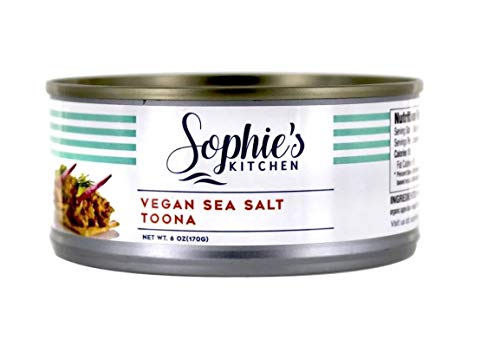 Product Cover Sophie's Kitchen Sea Salt Vegan (Tuna) Toona | 6oz. Vegan Toona Cans, 4 Per Case | Gourmet Plant-Based Seafood Packed with Protein | Non-GMO, Gluten-Free, Soy-Free, & Kosher Recipe (Sea Salt, 4 pack)