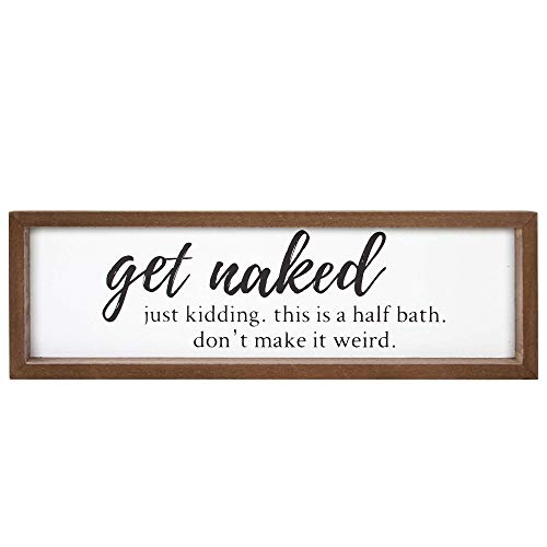 Product Cover VILIGHT Bathroom Sign Wall Decor - Funny Rustic Farmhouse Decoration Housewarming Gifts - 16x5 Inches