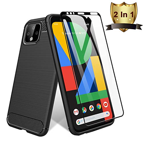 Product Cover [Screen Protector with Case] TopACE for Google Pixel 4 XL Screen Protector with Built-in Google Pixel 4XL Case with Replacement Warranty (Black)