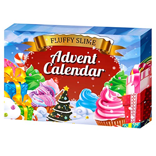Product Cover ORIENTAL CHERRY Advent Calendar 2019 - DIY Fluffy Slime Kit - Countdown to for Kids Girls Teens 4 5 6 7 8 9 Year Old