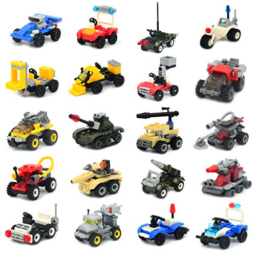 Product Cover Mini Buildable Vehicles Set of 20,Building Block Car Toy for Party Supplies,Birthday Favors,Goodie Bags