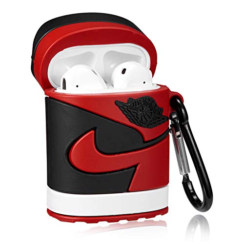 Product Cover Mulafnxal Compatible with Airpods 1&2 Case,Cute Luxury Funny Cartoon Character Silicone Airpod Cover,Fun Cool Design Skin,Fashion Stylish Designer Cases for Kids Teens Boys Men Air pods (3D Shoes Red)