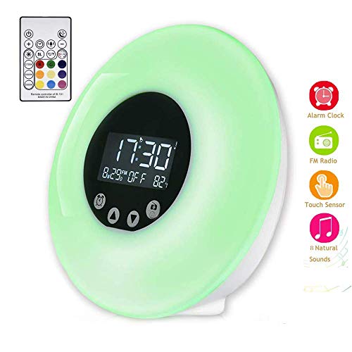 Product Cover Atralife Wake- Up Light, Alarm Clock 8 Colored Sunrise Simulation & Sleep Aid Feature, Dual Alarm Clock with FM Radio, 7 Natural Sound and Snooze for Kids Adults Bedrooms (Sunrise Alarm Clock)