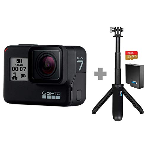 Product Cover GoPro Hero 7 Black with Shorty, SD Card and Rechargeable Battery